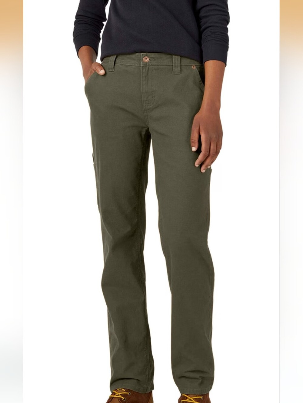Women's Dickies Straight Leg Carpenter Duck Pant  Olive Green